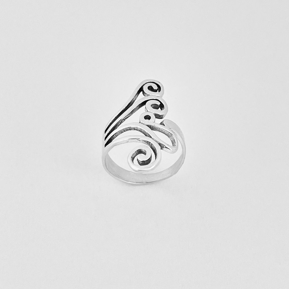 Sterling Silver Statement Swirly Ring, Silver Rings, Swirl Jewelry, Spiral Ring - Picture 9 of 14